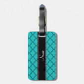Persoonlijke naam Turquoise moroccan Bagagelabel (Achterkant verticaal)