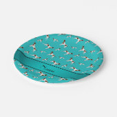 Persoonlijke naam turquoise Pointer dogs Papieren Bordje (Gekanteld)