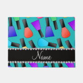 Persoonlijke naam turquoise regenboognagels polijs deurmat (Voorkant)