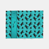 Persoonlijke naam turquoise rodeo bull riding fleece deken (Voorkant (Horizontaal))