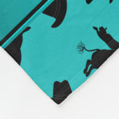 Persoonlijke naam turquoise rodeo bull riding fleece deken (Hoek)