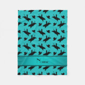 Persoonlijke naam turquoise rodeo bull riding fleece deken (Voorkant)