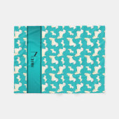 Persoonlijke naam turquoise Sealyham Terrier dogs Fleece Deken (Voorkant (Horizontaal))