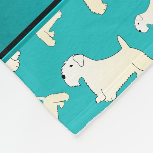 Persoonlijke naam turquoise Sealyham Terrier dogs Fleece Deken (Hoek)