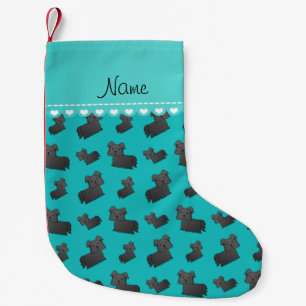Persoonlijke naam turquoise Skye Terrier dogs Kleine Kerstsok