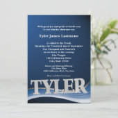 Persoonlijke naam Tyler Bar Mitswa Kaart (Staand voorkant)