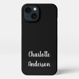 Persoonlijke naam Typografie Black en White iPhone 13 Hoesje