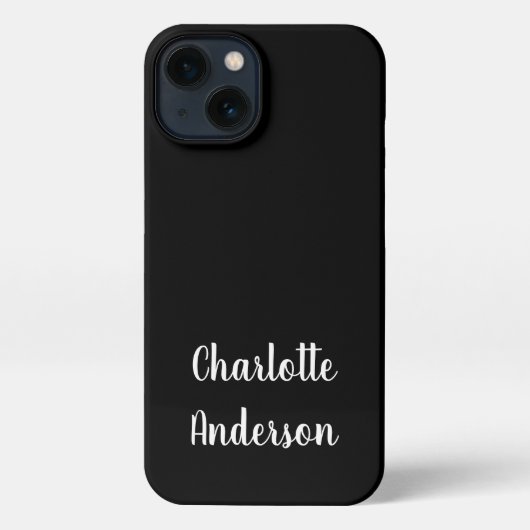 Persoonlijke naam Typografie Black en White iPhone Hoesje (Achterkant)