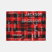 Persoonlijke naam Typografie Red Buffalo Pset Fleece Deken (Voorkant (Horizontaal))