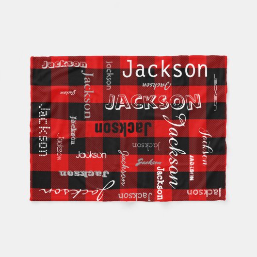 Persoonlijke naam Typografie Red Buffalo Pset Fleece Deken (Voorkant (Horizontaal))