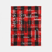 Persoonlijke naam Typografie Red Buffalo Pset Fleece Deken (Voorkant)