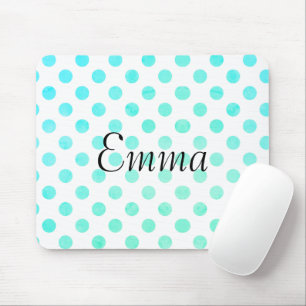 Persoonlijke Naam Typografie Turquoise Stippenpatr Muismat
