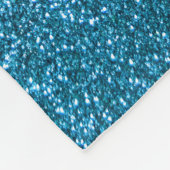 Persoonlijke naam unicorn blue glitter fleece deken (Hoek)