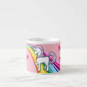 Persoonlijke NAAM Unicorn Rainbow Little Girl's Cu Espresso Kop (Voorkant)