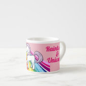 Persoonlijke NAAM Unicorn Rainbow Little Girl's Cu Espresso Kop (Voorkant rechts)