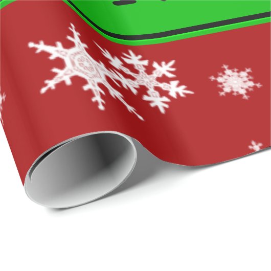 Persoonlijke naam unicorn red snowflakes cadeaupapier (Rol Hoek)