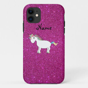 Persoonlijke naam unicorn roze glitter Case-Mate iPhone case