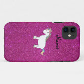 Persoonlijke naam unicorn roze glitter Case-Mate iPhone case (Achterkant (horizontaal))