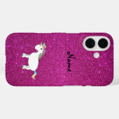 Persoonlijke naam unicorn roze glitter Case-Mate iPhone case (Achterkant (horizontaal))