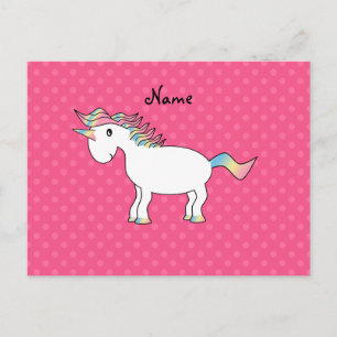 Persoonlijke naam unicorn roze pols briefkaart