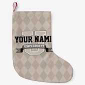 Persoonlijke naam Universiteit Cool Funny College Kleine Kerstsok (Voorkant)