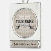 Persoonlijke naam Universiteit Cool Funny College Verzilverd Banner Ornament (Links)