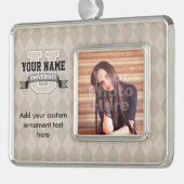 Persoonlijke naam Universiteit Cool Funny College Verzilverd Omlijst Ornament (Links)