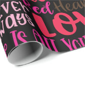 Persoonlijke naam Valentijnsdag roze rood harten Cadeaupapier (Rol Hoek)