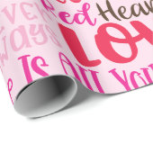 Persoonlijke naam Valentijnsdag roze rood harten W Cadeaupapier (Rol Hoek)