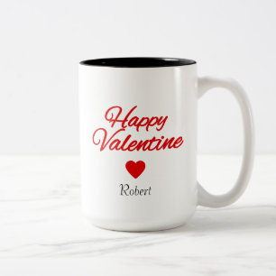 Persoonlijke naam Valentijnsdag Tweekleurige Koffiemok