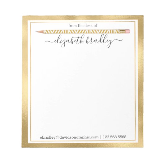 Persoonlijke naam | Van de bureau van de blocnote (Voorkant)