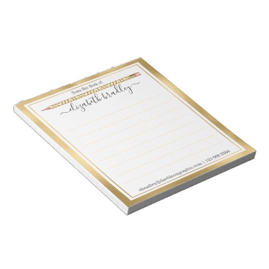 Persoonlijke naam | Van de bureau van de blocnote (Schuin)