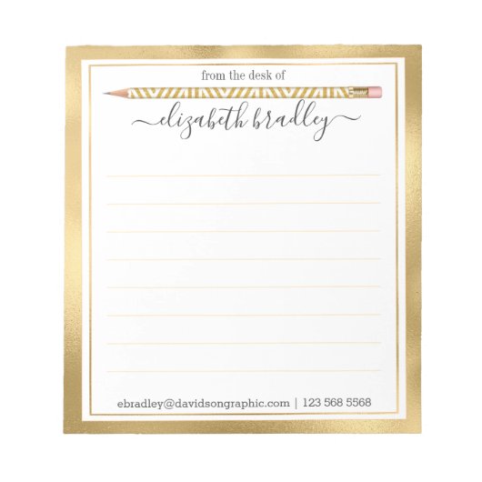 Persoonlijke naam | Van de bureau van de blocnote (Voorkant)