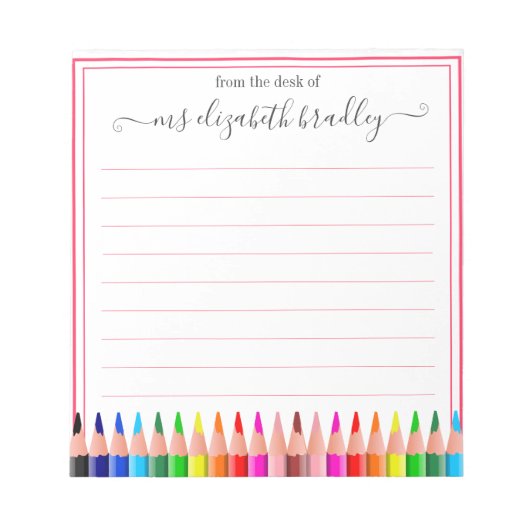 Persoonlijke naam | Van de bureau van de blocnote (Voorkant)