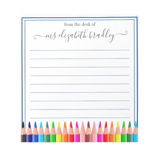 Persoonlijke naam | Van de bureau van de blocnote (Voorkant)