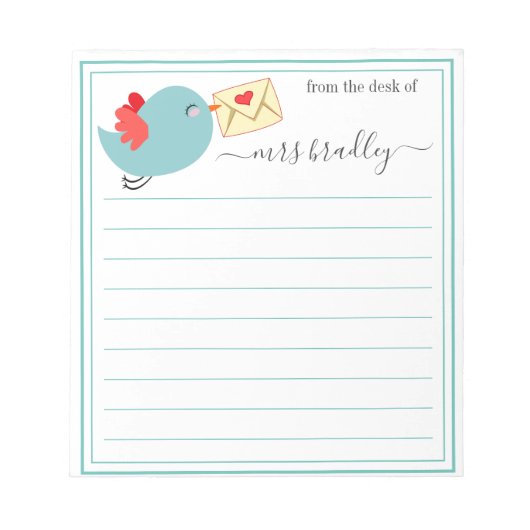 Persoonlijke naam | Van de bureau van de blocnote (Voorkant)