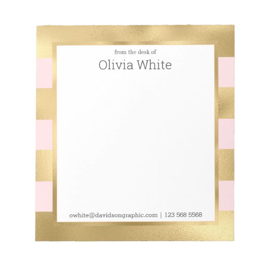 Persoonlijke naam | Van de bureau van de blocnote (Voorkant)