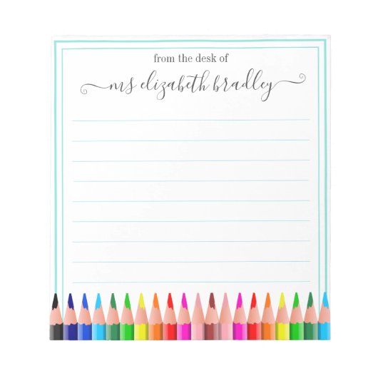 Persoonlijke naam | Van de bureau van de blocnote (Voorkant)