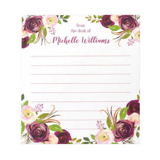 Persoonlijke naam | Van de bureau van de blocnote (Voorkant)