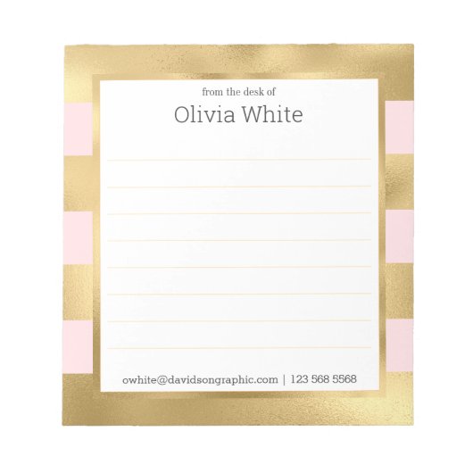 Persoonlijke naam | Van de bureau van de blocnote (Voorkant)