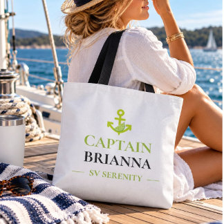 Persoonlijke naam van de kapitein & naam van het s tote bag