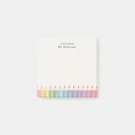 Persoonlijke naam van de leraar Kleurpotloden Post-it® Notes