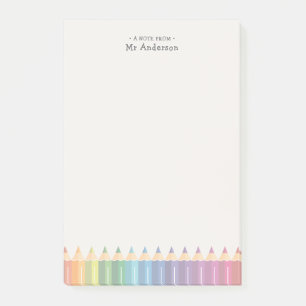 Persoonlijke naam van de leraar Kleurpotloden Post-it® Notes