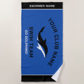 Persoonlijke naam van de zwemmer van het Royal Blu Strandlaken (Voorkant)