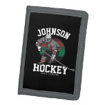 Persoonlijke naam van het Athlete-team van de Spel Drievoud Portemonnee<br><div class="desc">Aangepast ontwerp voor aangepaste Ice Hockey Team Player Athlete - Aanpassen met Jouw naam of aangepaste tekst!</div>