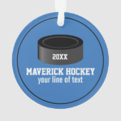 Persoonlijke naam van het team van Hockey Puck Pla Ornament (achterkant)
