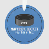 Persoonlijke naam van het team van Hockey Puck Pla Ornament (voorkant)