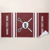 Persoonlijke naam van Lacrosse Player Jersey numme Strandlaken (Voorkant)