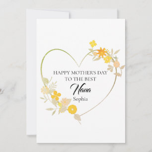 Persoonlijke naam van oma Moederdag bloemhart Kaart