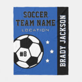 Persoonlijke naam van Royal Blue Soccer Player Fleece Deken (Voorkant)
